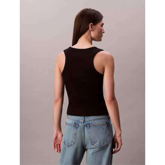 Calvin Klein Γυναικεία αμάνικη μπλούζα Ribbed Cotton Badge Tank Top